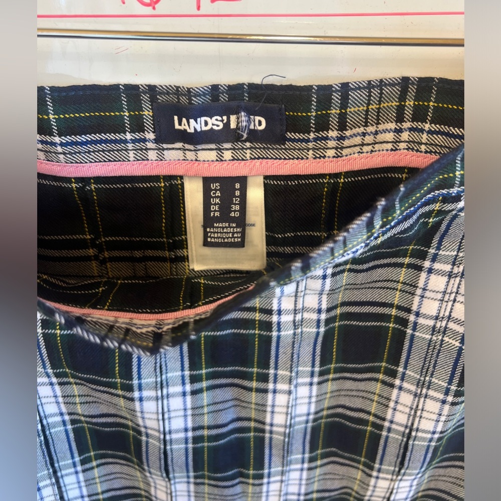 Lands’ End White Plaid Uniform Skirt - Picture 3 of 5